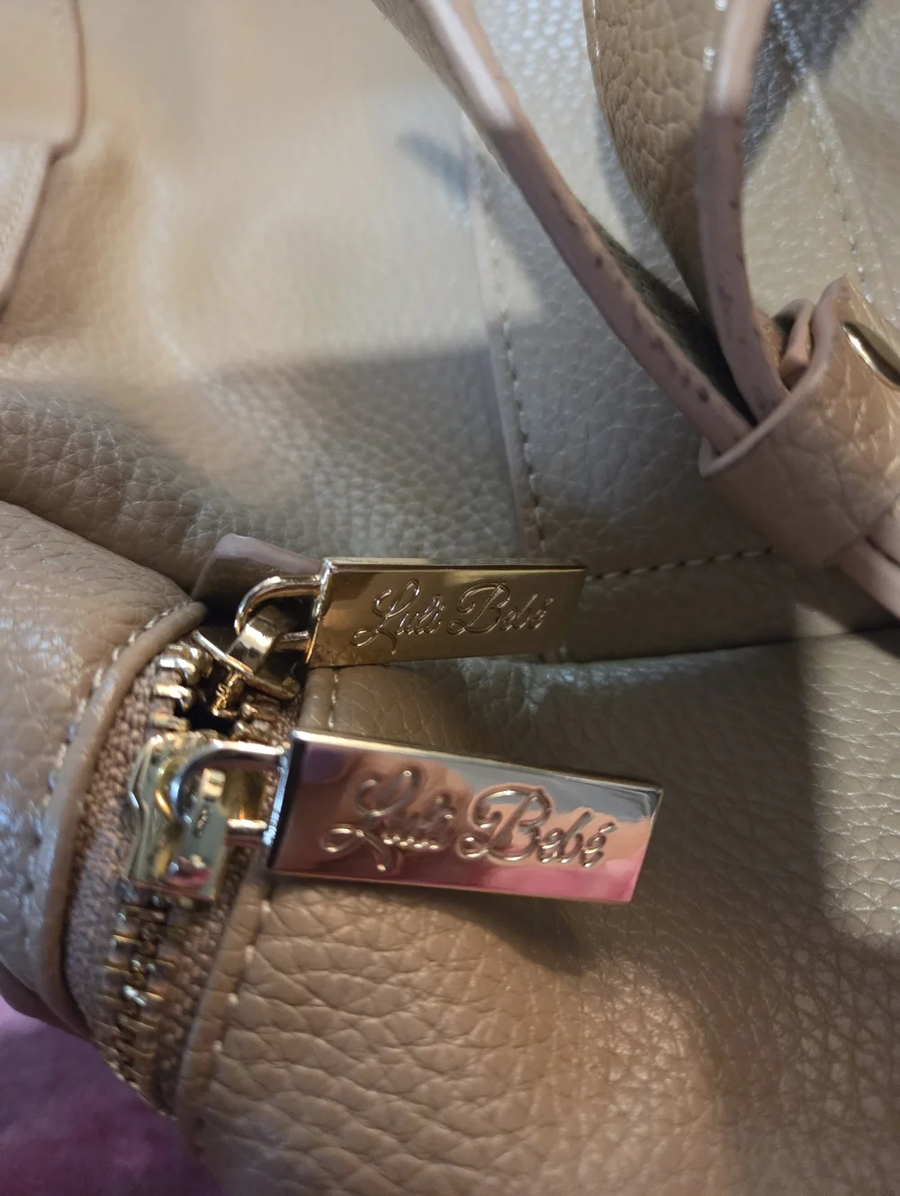Luli Bebe Petit Monaco Quilted Diaper Bag In Latte. New Without Tags